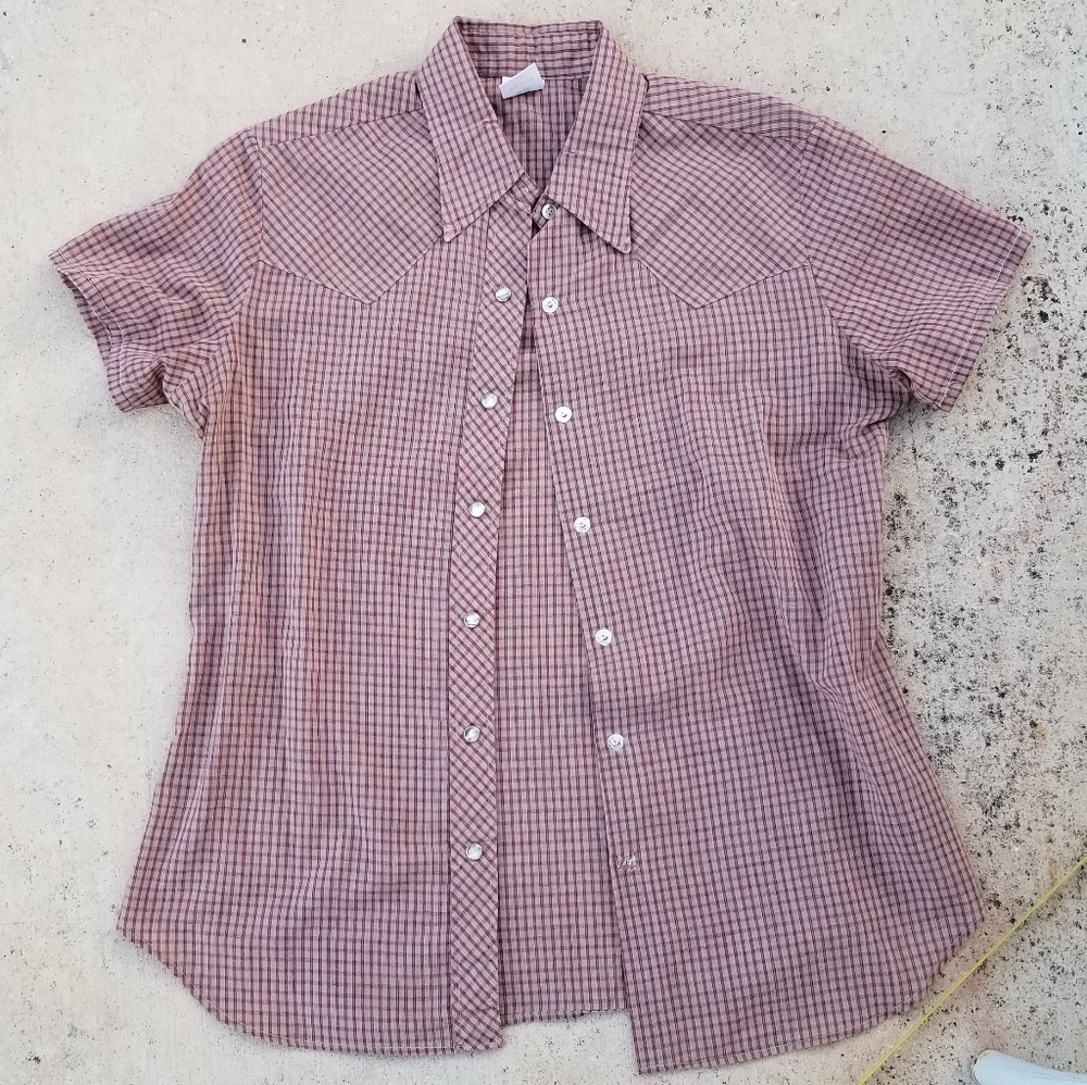 Vintage Wrangler Plaid pearl snap